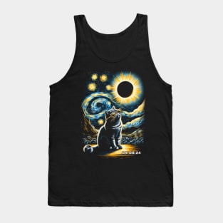 Solar Eclipse Shorthair Serenity: Chic Tee with Exotic Shorthair Cats Tank Top